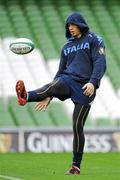 24 February 2012; Italy's Sergio Parisse in action during the Squad Captain's Run ahead of their RBS Six Nations Championship match against Ireland on Saturday. Aviva Stadium, Lansdowne Road, Dublin. Picture credit: Matt Browne / SPORTSFILE