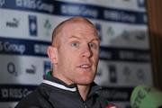 24 February 2012; Ireland captain Paul O'Connell speaking to the media during a press conference ahead of their RBS Six Nations Championship match against Italy on Saturday. Aviva Stadium, Lansdowne Road, Dublin. Picture credit: Matt Browne / SPORTSFILE