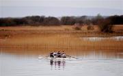 24 February 2012; Rowers train on the River Corrib during the afternoon. River Corrib, Dangan, Galway. Picture credit: Stephen McCarthy / SPORTSFILE