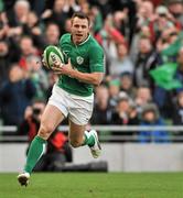 25 February 2012; Tommy Bowe, Ireland, goes over to score his side's third try in the 60th minute. RBS Six Nations Rugby Championship, Ireland v Italy, Aviva Stadium, Lansdowne Road, Dublin. Picture credit: David Maher / SPORTSFILE