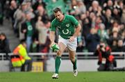 25 February 2012; Tommy Bowe, Ireland, goes over to score his side's third try. RBS Six Nations Rugby Championship, Ireland v Italy, Aviva Stadium, Lansdowne Road, Dublin. Picture credit: Brendan Moran / SPORTSFILE