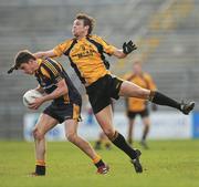 25 February 2012; Colm Begley, DCU, in action against Conor Brophy, NUIM. Irish Daily Mail Sigerson Cup Final, National University of Ireland Maynooth v Dublin City University, Pearse Stadium, Salthill, Galway. Picture credit: Stephen McCarthy / SPORTSFILE