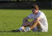 25 February 2012; Conor Davin, Kildare, shows his disappointment after defeat to Cork. Senior All-Ireland Inter-County Football Vocational Schools Final, Kildare v Cork, Moyne-Templetuohy GAA Club, Tipperary. Picture credit: Pat Murphy / SPORTSFILE