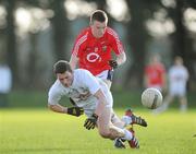 25 February 2012; Bryan Nolan, Kildare, in action against Daniel O'Connor. Senior All-Ireland Inter-County Football Vocational Schools Final, Kildare v Cork, Moyne-Templetuohy GAA Club, Tipperary. Picture credit: Pat Murphy / SPORTSFILE