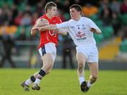 25 February 2012; Mark Quinn, Cork, in action against Evan Dempsey, Kildare. Senior All-Ireland Inter-County Football Vocational Schools Final, Kildare v Cork, Moyne-Templetuohy GAA Club, Tipperary. Picture credit: Pat Murphy / SPORTSFILE
