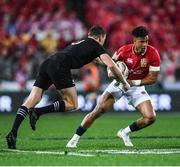 1 July 2017; Anthony Watson of the British & Irish Lions is tackled by Beauden Barrett of New Zealand during the Second Test match between New Zealand All Blacks and the British & Irish Lions at Westpac Stadium in Wellington, New Zealand. Photo by Stephen McCarthy/Sportsfile