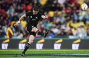 1 July 2017; Beauden Barrett of New Zealand kicks a penalty during the Second Test match between New Zealand All Blacks and the British & Irish Lions at Westpac Stadium in Wellington, New Zealand. Photo by Stephen McCarthy/Sportsfile