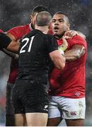 1 July 2017; Kyle Sinckler of the British & Irish Lions tussles with TJ Perenara of New Zealand following the Second Test match between New Zealand All Blacks and the British & Irish Lions at Westpac Stadium in Wellington, New Zealand. Photo by Stephen McCarthy/Sportsfile