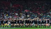1 July 2017; The New Zealand All Blacks preform the haka during the Second Test match between New Zealand All Blacks and the British & Irish Lions at Westpac Stadium in Wellington, New Zealand. Photo by Stephen McCarthy/Sportsfile