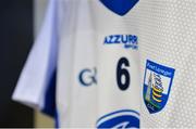 1 July 2017; A detailed view of Austin Gleeson's Waterford jersey prior to the GAA Hurling All-Ireland Senior Championship Round 1 match between Offaly and Waterford at Bord na Móna O’Connor Park in Tullamore, Co Offaly. Photo by Sam Barnes/Sportsfile