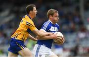 1 July 2017; Donal Kingston of Laois in action against Kevin Harnett of Clare during the GAA Football All-Ireland Senior Championship Round 2A match between Laois and Clare at O’Moore Park in Portlaoise, Co Laois. Photo by Ramsey Cardy/Sportsfile