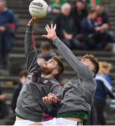 1 July 2017; Aidan O'Shea, right, in action against his brother Seamus O'Shea of Mayo during the warm up before the start of the GAA Football All-Ireland Senior Championship Round 2A match between Mayo and Derry at Elverys MacHale Park, in Castlebar, Co Mayo. Photo by David Maher/Sportsfile