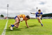1 July 2017; Keelan Sexton of Clare in action against Trevor Collins of Laois during the GAA Football All-Ireland Senior Championship Round 2A match between Laois and Clare at O’Moore Park in Portlaoise, Co Laois. Photo by Ramsey Cardy/Sportsfile