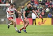 1 July 2017; Aidan O'Shea of Mayo in action against Ciaran McFaul of Derry during the GAA Football All-Ireland Senior Championship Round 2A match between Mayo and Derry at Elverys MacHale Park, in Castlebar, Co Mayo. Photo by David Maher/Sportsfile