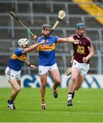 1 July 2017; Tommy Doyle of Westmeath is blocked down by Brendan Maher, left, and Dan McCormack of Tipperary during the GAA Hurling All-Ireland Senior Championship Round 1 match between Tipperary and Westmeath at Semple Stadium in Thurles, Co Tipperary. Photo by Diarmuid Greene/Sportsfile