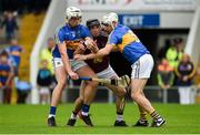 1 July 2017; Aonghus Clarke of Westmeath in action against Ronan Maher, left, and Joe O'Dwyer of Tipperary during the GAA Hurling All-Ireland Senior Championship Round 1 match between Tipperary and Westmeath at Semple Stadium in Thurles, Co Tipperary. Photo by Diarmuid Greene/Sportsfile