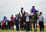 1 July 2017; Capri, with Seamie Heffernan up, leads the pre-race parade ahead of the Dubai Duty Free Irish Derby during the Dubai Duty Free Irish Derby Festival 2017 on Saturday at the Curragh in Kildare. Photo by Seb Daly/Sportsfile