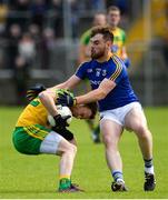 1 July 2017; Martin McElhinney of Donegal in action against Conor Berry of Longford  during the GAA Football All-Ireland Senior Championship Round 2A match between Donegal and Longford at MacCumhaill Park in Ballybofey, Co Donegal. Photo by Oliver McVeigh/Sportsfile