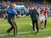 1 July 2017; Tipperary manager Michael Ryan exchanges a handshake with Westmeath manager Michael Ryan after the GAA Hurling All-Ireland Senior Championship Round 1 match between Tipperary and Westmeath at Semple Stadium in Thurles, Co Tipperary. Photo by Diarmuid Greene/Sportsfile