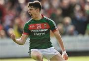 1 July 2017; Conor Loftus of Mayo celebrates after scoring his side's first goal during the GAA Football All-Ireland Senior Championship Round 2A match between Mayo and Derry at Elverys MacHale Park, in Castlebar, Co Mayo. Photo by David Maher/Sportsfile