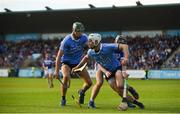 1 July 2017; Fionn Ó Riain Broin of Dublin in action against Mark Kavanagh of Laois during the GAA Hurling All-Ireland Senior Championship Round 1 match between Dublin and Laois at Parnell Park in Dublin. Photo by David Fitzgerald/Sportsfile