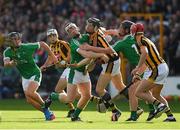 1 July 2017; Walter Walsh of Kilkenny clears under pressure from Limerick's Cian Lynch during the GAA Hurling All-Ireland Senior Championship Round 1 match between Kilkenny and Limerick at Nowlan Park in Kilkenny. Photo by Ray McManus/Sportsfile