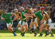 1 July 2017; Walter Walsh of Kilkenny clears under pressure from Limerick's Cian Lynch during the GAA Hurling All-Ireland Senior Championship Round 1 match between Kilkenny and Limerick at Nowlan Park in Kilkenny. Photo by Ray McManus/Sportsfile