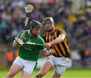 1 July 2017; Peter Casey of Limerick in action against Joe Lyng of Kilkenny during the GAA Hurling All-Ireland Senior Championship Round 1 match between Kilkenny and Limerick at Nowlan Park in Kilkenny. Photo by Ray McManus/Sportsfile