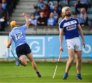 1 July 2017; Eamon Dillon of Dublin celebrates after scoring his side's first goal during the GAA Hurling All-Ireland Senior Championship Round 1 match between Dublin and Laois at Parnell Park in Dublin. Photo by David Fitzgerald/Sportsfile