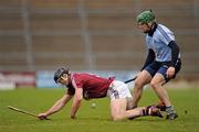 26 February 2012; Tony Og Regan, Galway, in action against Conor McCormack, Dublin. Allianz Hurling League, Division 1A, Round 1, Galway v Dublin, Pearse Stadium, Salthill, Galway. Picture credit: Stephen McCarthy / SPORTSFILE