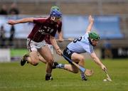 26 February 2012; John McCaffrey, Dublin, in action against Cyril Donnellan, Galway. Allianz Hurling League, Division 1A, Round 1, Galway v Dublin, Pearse Stadium, Salthill, Galway. Picture credit: Stephen McCarthy / SPORTSFILE
