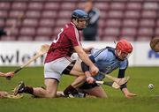 26 February 2012; Ryan Dwyer, Dublin, in action against David Collins, Galway. Allianz Hurling League, Division 1A, Round 1, Galway v Dublin, Pearse Stadium, Salthill, Galway. Picture credit: Stephen McCarthy / SPORTSFILE