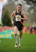 26 February 2012; Sergiu Ciobanu, Clonliffe Harriers AC, Dublin, on his way to finishing in second place during the Men's Senior race during the Woodie’s DIY AAI Inter Club Cross Country Championships of Ireland 2012. Santry Demesne, Santry, Dublin. Picture credit: Pat Murphy / SPORTSFILE