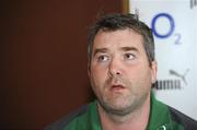 28 February 2012; Ireland stand-in forwards coach Anthony Foley during a press conference ahead of their side's RBS Six Nations Rugby Championship game against France on Sunday. Ireland Rugby Press Conference, Carton House, Maynooth, Co. Kildare. Picture credit: Pat Murphy / SPORTSFILE