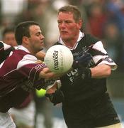 30 June 2002; Mark Cosgrove, Sligo, in action against Galway's Derek Savage. Galway v Sligo, Connacht Senior Football Championship Final, McHale Park, Castlebar, Mayo. Picture credit; David Maher / SPORTSFILE