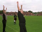 7   July 2002; Joe Kernan, Armagh manager celebrates at the final whistle. Armagh v Donegal, Ulster Football Final, St Tighearnachs Park, Clones, Co. Monaghan. Picture credit; Damien Eagers / SPORTSFILE
