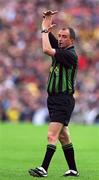 7 July 2002; Referee Seamus McCormack signals that a blood substitute must be used. Armagh v   Donegal, Ulster Football Final, St Tighearnachs Park, Clones, Co. Monaghan. Picture credit; Damien Eagers / SPORTSFILE