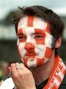 7 July 2002; An Armagh supporter has his face   painted before the game. Armagh v Donegal, Ulster Football Final, St Tighearnachs Park, Clones, Co. Monaghan. Picture credit; Damien Eagers / SPORTSFILE