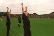 8 July 2002; Armagh manager Joe Kernan celebrates at the final whistle. Armagh v Donegal, Ulster Football Final, St Tighearnachs Park, Clones, Co. Monaghan. Picture credit; Damien Eagers / SPORTSFILE