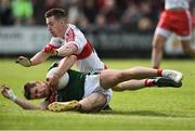 1 July 2017; Lee Keegan of Mayo in action against Niall Loughlin of Derry during the GAA Football All-Ireland Senior Championship Round 2A match between Mayo and Derry at Elverys MacHale Park, in Castlebar, Co Mayo. Photo by David Maher/Sportsfile