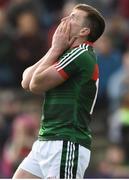 1 July 2017; Cillian O'Connor of Mayo reacts after a goal scoring chance during the GAA Football All-Ireland Senior Championship Round 2A match between Mayo and Derry at Elverys MacHale Park, in Castlebar, Co Mayo. Photo by David Maher/Sportsfile