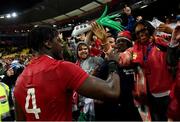1 July 2017; Maro Itoje of the British & Irish Lions is congratulated by family and supporters following the Second Test match between New Zealand All Blacks and the British & Irish Lions at Westpac Stadium in Wellington, New Zealand. Photo by Stephen McCarthy/Sportsfile