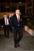 2 July 2017; Sean O'Brien of the British & Irish Lions arrives at New Zealand Rugby Offices in Wellington for a judicial hearing after being cited for dangerous play during the second Test of the NZ Lions Series, held at Westpac Stadium, Wellington. Photo by Mark Tantrum/Sportsfile