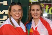 2 July 2017; Cork supporters Emer Gleeson, left, from Blarney, and Aoife Lordan, from Ovens, both Co Cork, on their way to the Munster GAA Football Senior Championship Final match between Kerry and Cork at Fitzgerald Stadium in Killarney, Co Kerry. Photo by Eóin Noonan/Sportsfile