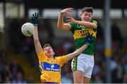 2 July 2017; Adam Donoghue of Kerry in action against Fergal Donnellan of Clare during the Electric Ireland Munster GAA Football Minor Championship Final match between Kerry and Clare at Fitzgerald Stadium in Killarney, Co Kerry. Photo by Brendan Moran/Sportsfile