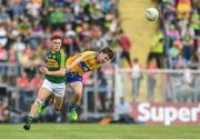 2 July 2017; Niall Donohue of Kerry in action against Ciaran O'Donoghue of Clare during the Electric Ireland Munster GAA Football Minor Championship Final match between Kerry and Clare at Fitzgerald Stadium in Killarney, Co Kerry. Photo by Eóin Noonan/Sportsfile