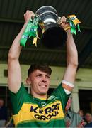 2 July 2017; Kerry captain David Clifford lifts the cup after the Electric Ireland Munster GAA Football Minor Championship Final match between Kerry and Clare at Fitzgerald Stadium in Killarney, Co Kerry. Photo by Brendan Moran/Sportsfile