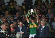 2 July 2017; Kerry Captain David Clifford lifts the cup after the Electric Ireland Munster GAA Football Minor Championship Final match between Kerry and Clare at Fitzgerald Stadium in Killarney, Co Kerry. Photo by Eóin Noonan/Sportsfile