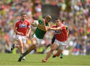 2 July 2017; Donnchadh Walsh of Kerry in action against Sean Powter of Cork during the Munster GAA Football Senior Championship Final match between Kerry and Cork at Fitzgerald Stadium in Killarney, Co Kerry. Photo by Eóin Noonan/Sportsfile