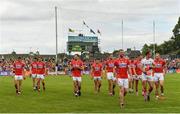 2 July 2017; The Cork team make their way to the pre-match parade before the Munster GAA Football Senior Championship Final match between Kerry and Cork at Fitzgerald Stadium in Killarney, Co Kerry. Photo by Brendan Moran/Sportsfile